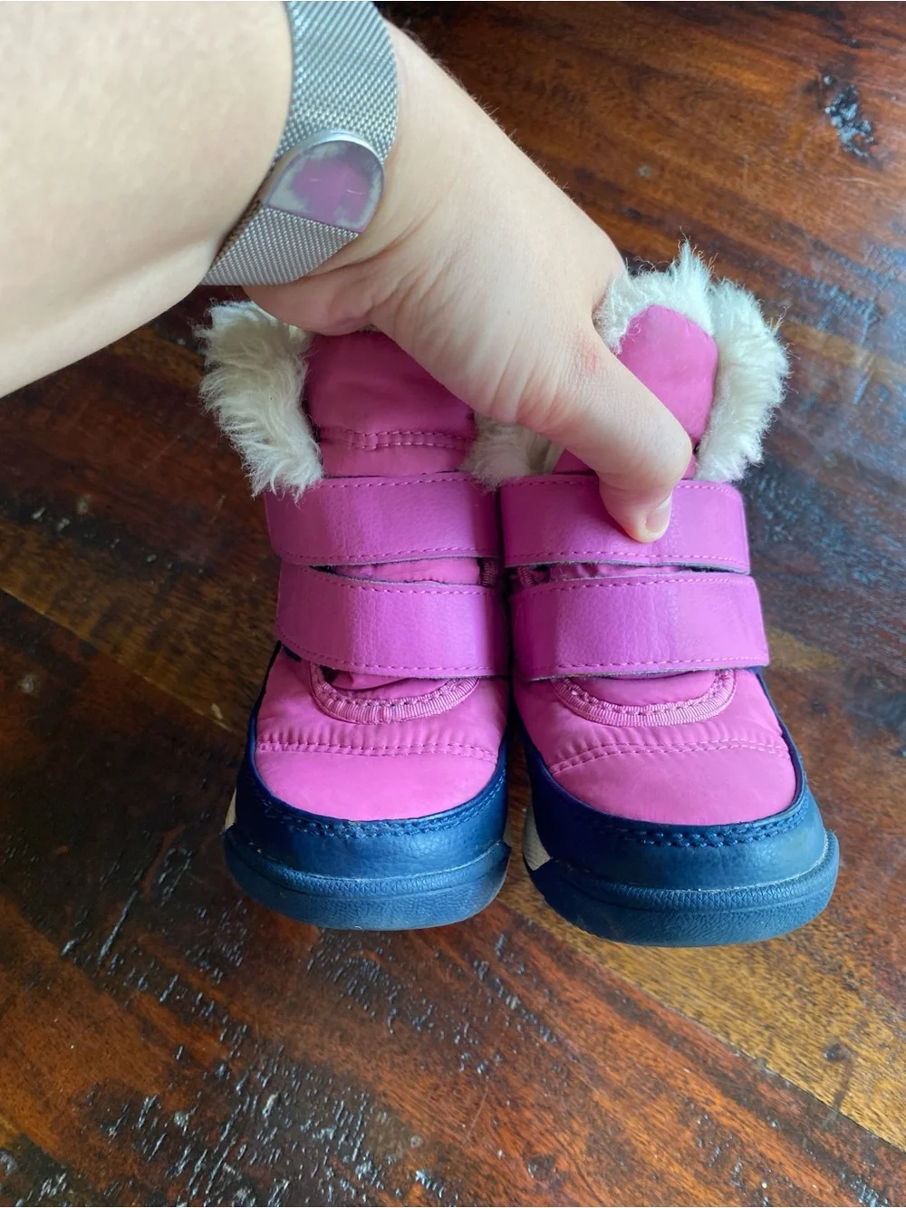 SOREL Kids Whitney II Strap Snow Boots toddler size 7 magenta waterproof warm